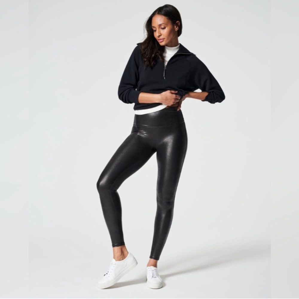 SKIMS Faux Leather Leggings- Black